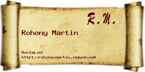 Rohony Martin névjegykártya