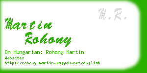 martin rohony business card